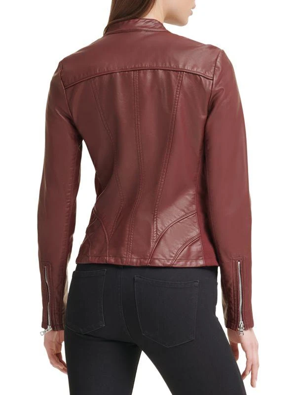 GUESS Band Collar Faux Leather Jacket 2