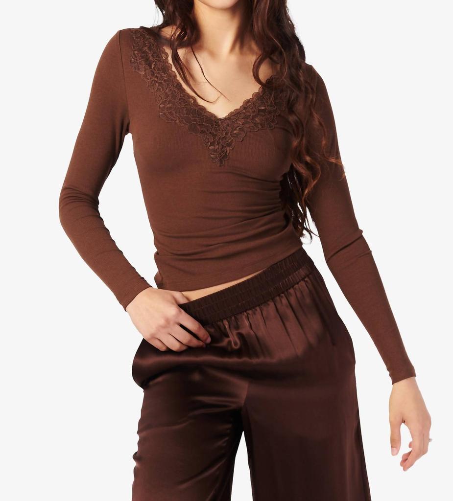 CAMI NYC Cami Nyc - Rooney Soft Ribbed V-neck Long Sleeve Top