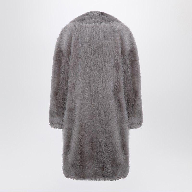 ムートン・ファーコート SPORTMAX LIGHT GREY FAUX FUR COAT Sportmax faux-fur Coat | Grey | FARFETCH