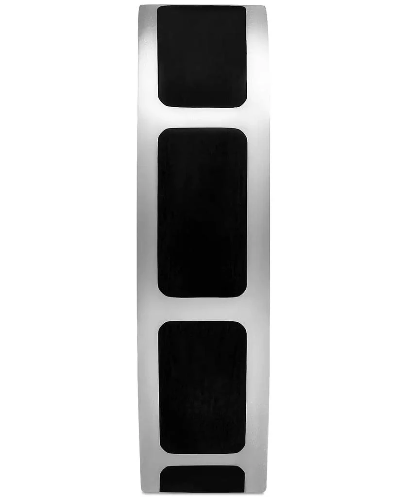 Macy
s Men
s Polished Black Ceramic Segmented Band in Sterling Silver 5