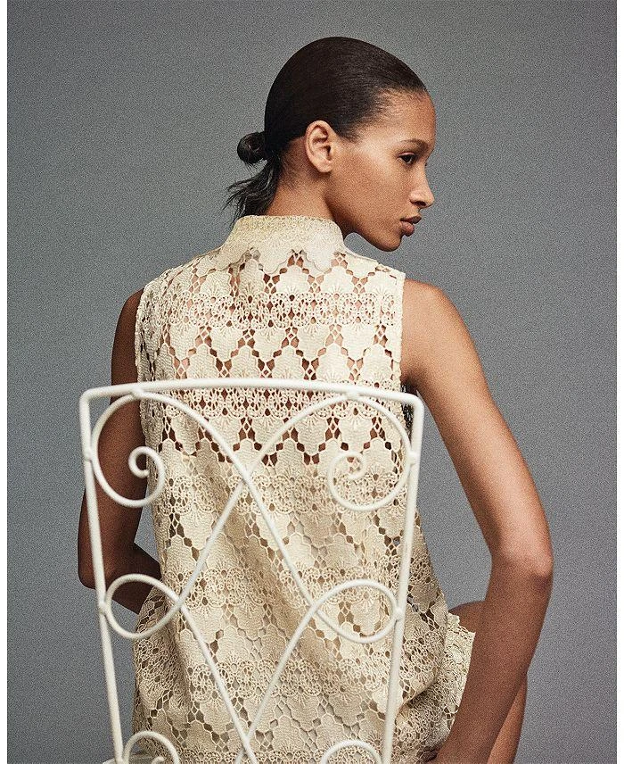 tan lace dress Beige Lace Long Sleeve Short Dress main image 1