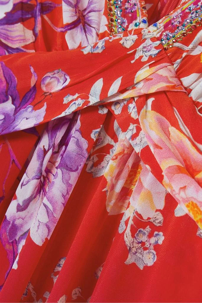 Camilla Twist-front crystal-embellished floral-print silk crepe de chine dress 4