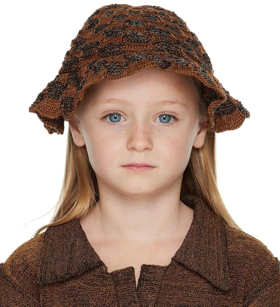 Isa Boulder SSENSE Exclusive Kids Orange 
Navy Bucket Hat