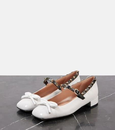 Valentino Rockstud Bow leather Mary Jane flats 4