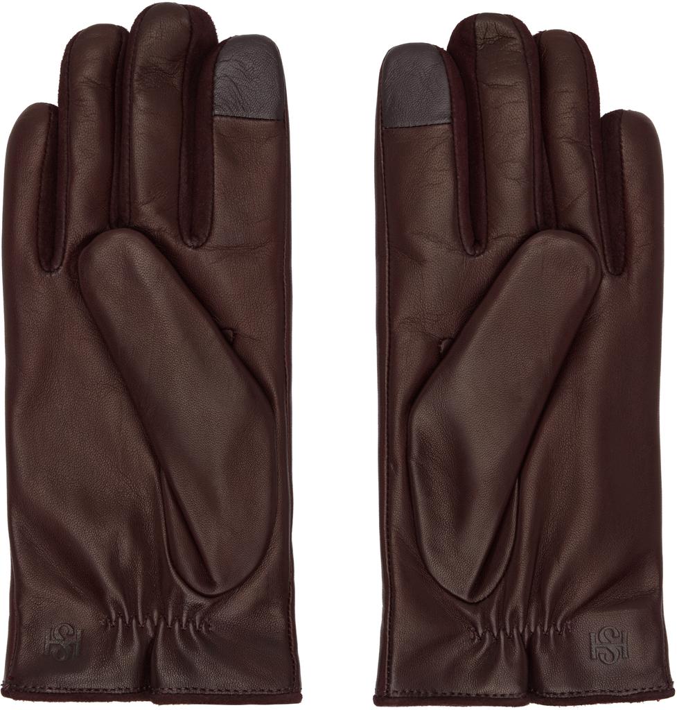 Handsome Stockholm SSENSE Exclusive Burgundy Essentials Gloves
