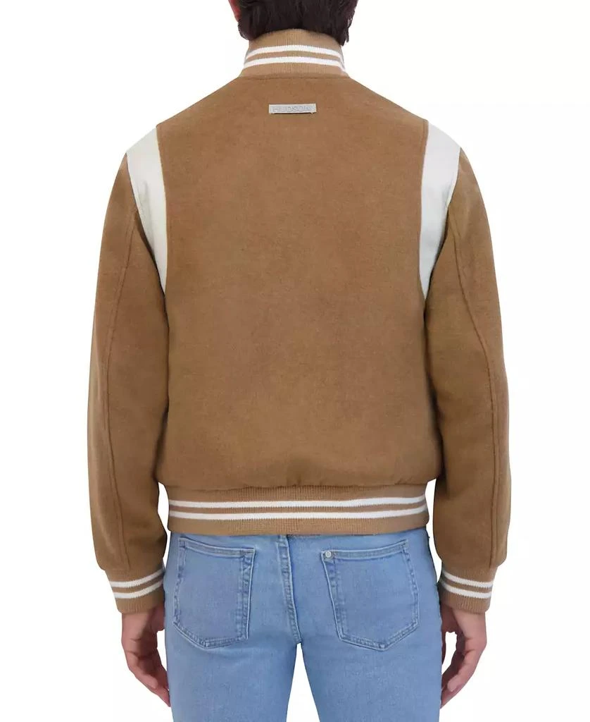 Hudson Men's Varsity Jacket with Faux Leather Trim 2