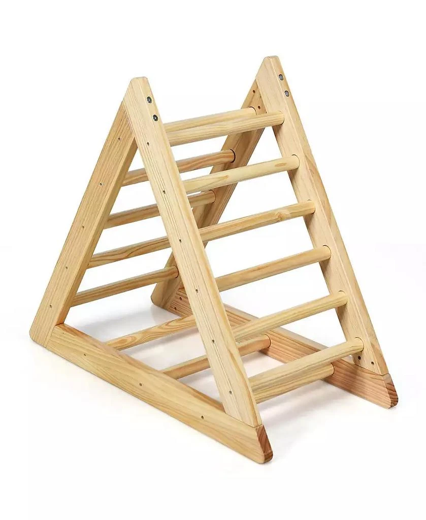 SKONYON kids Wooden Triangle Climber for Toddler Step Training