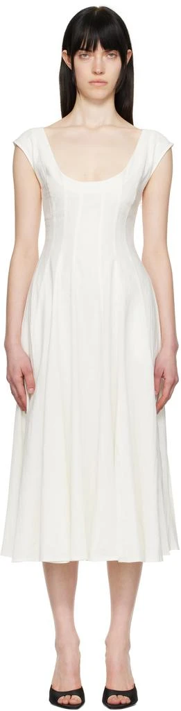 GUIZIO White Leila Midi Dress 1