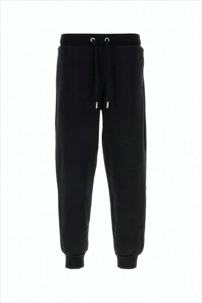 AMI Relaxed Fit Black Track Pants with Drawstring Waistband