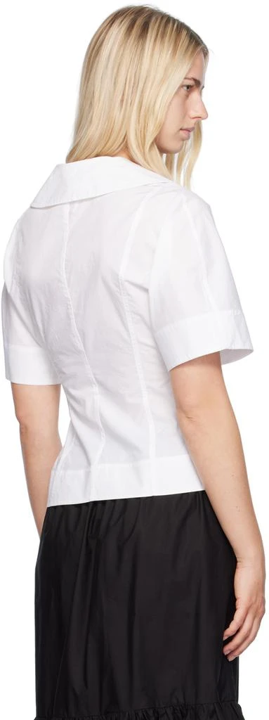 Ganni White Wrap Blouse 3