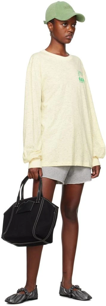 Ganni Yellow Printed Long Sleeve T-Shirt 4
