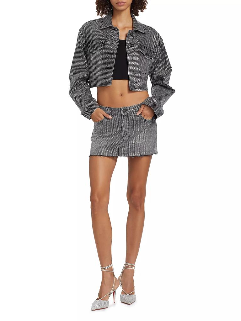 Purple Brand Hotfix Denim Miniskirt