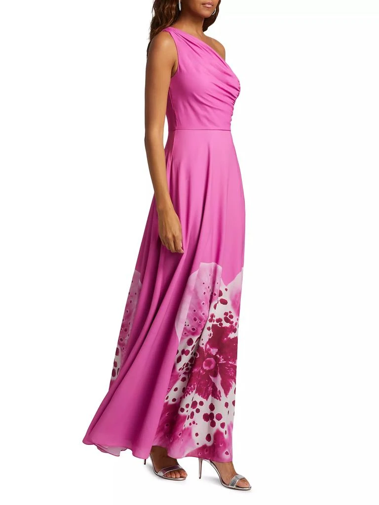 AMUR Atlas Floral One-Shoulder Gown 4