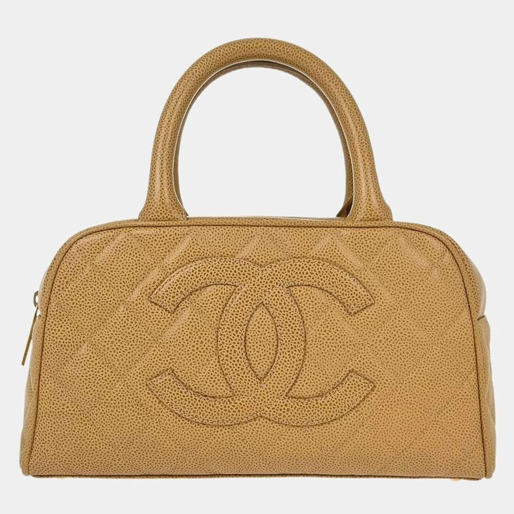 Chanel Chanel Beige Calfskin Bowling Bag 1