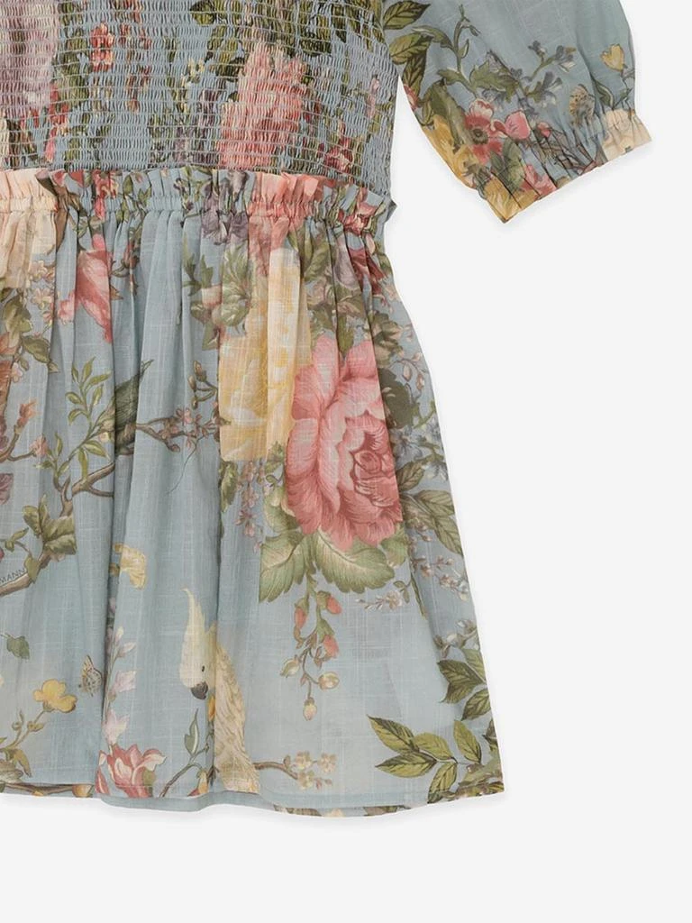 Zimmermann Zimmermann Girls Floral Waverly Puff Sleeve Dress in Blue 4