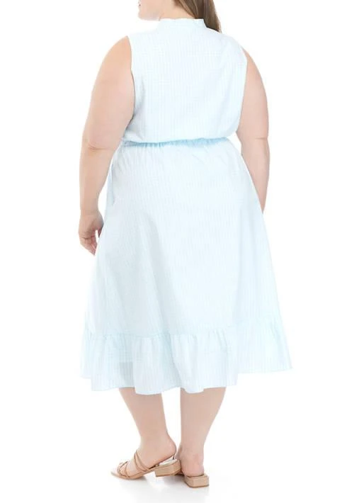 Anne Klein Klein Plus Size Gingham Pleated Dress 2