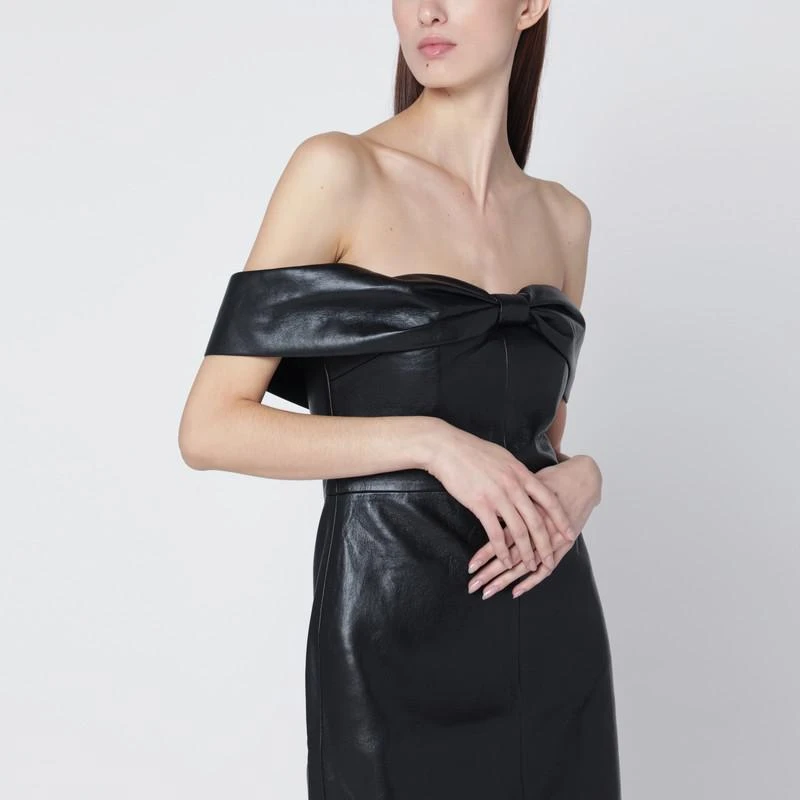ANINE BING Colleen black faux leather mini dress 4