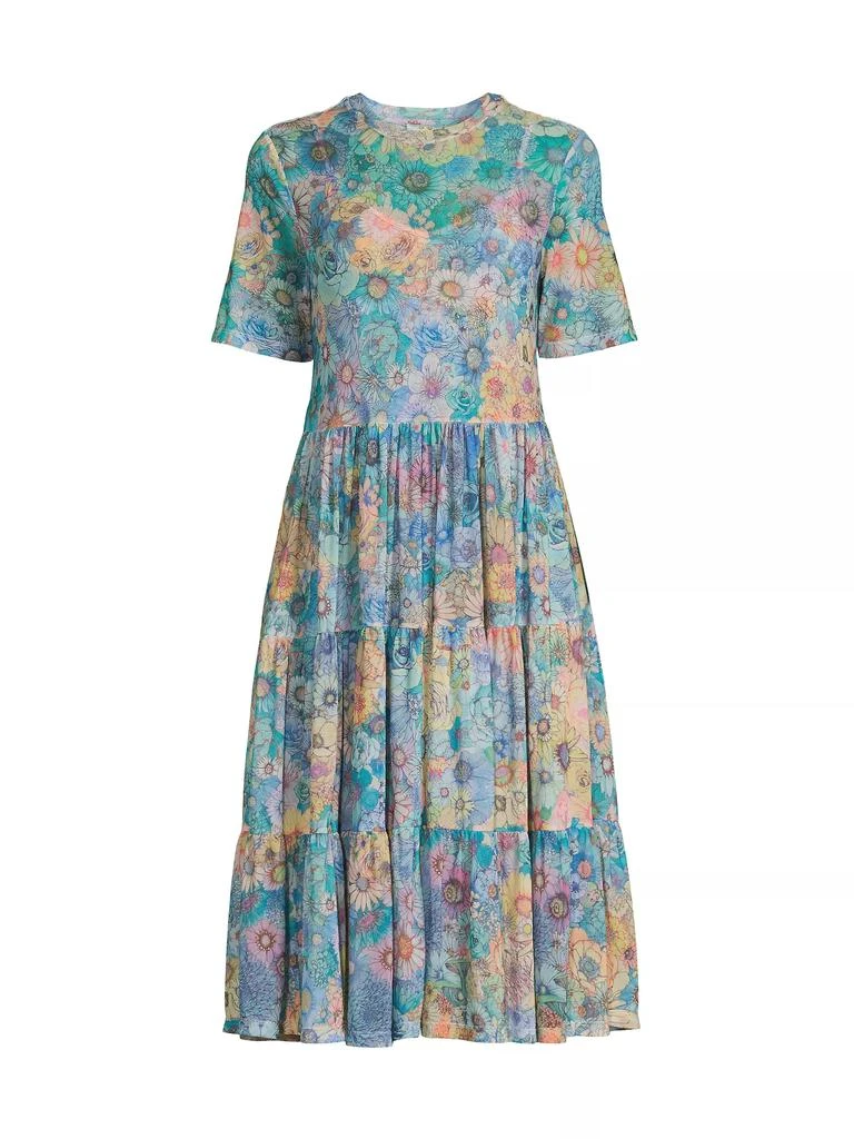 Johnny Was Mesh Tiered Slip Dress 1