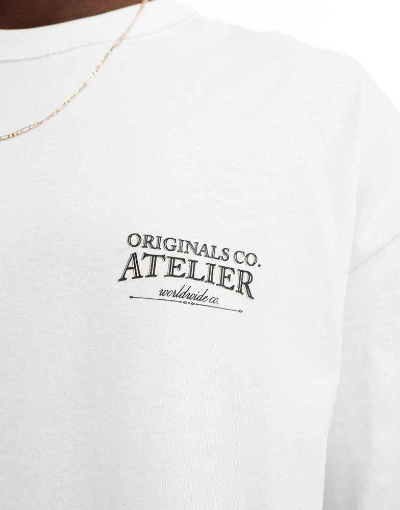 Jack & Jones Jack & Jones oversized t-shirt with atalier backprint in white 3