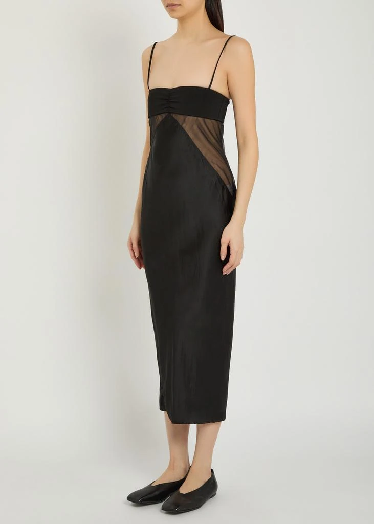 Rick Owens Panelled satin midi slip dress 2
