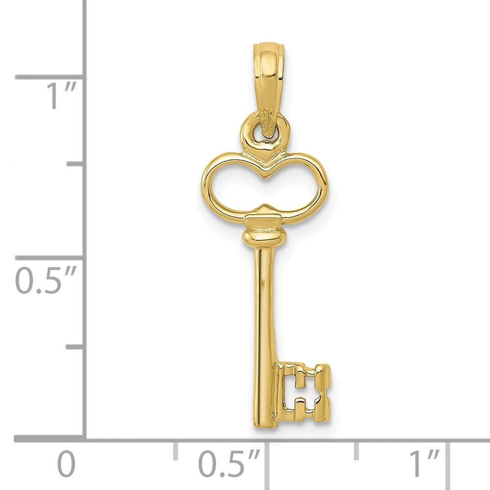 Diamond2Deal 10k Yellow Gold Polished 3-D Key Charm 3
