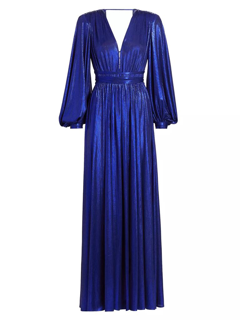 BRONX AND BANCO Zoe Metallic Long-Sleeve Gown