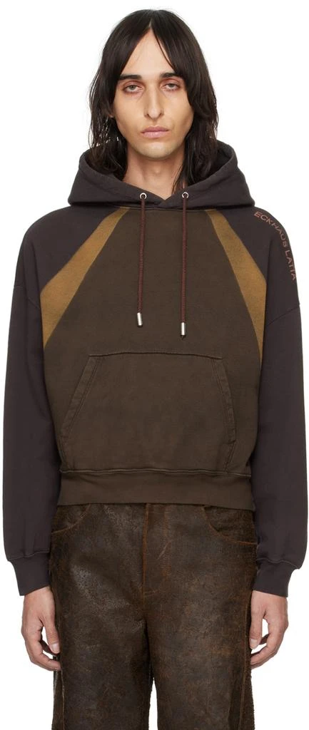 Eckhaus Latta Brown Colorblocked Hoodie 1