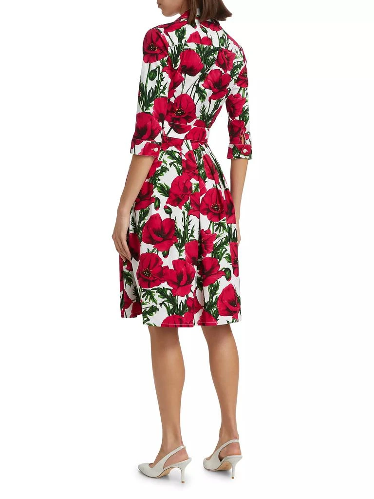 SAMANTHA SUNG Poppy Stretch Cotton Shirtdress 5