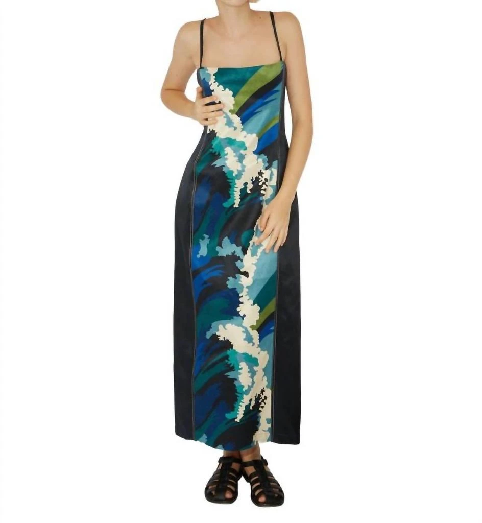 ALEMAIS Wave Midi Dress In Blue 2
