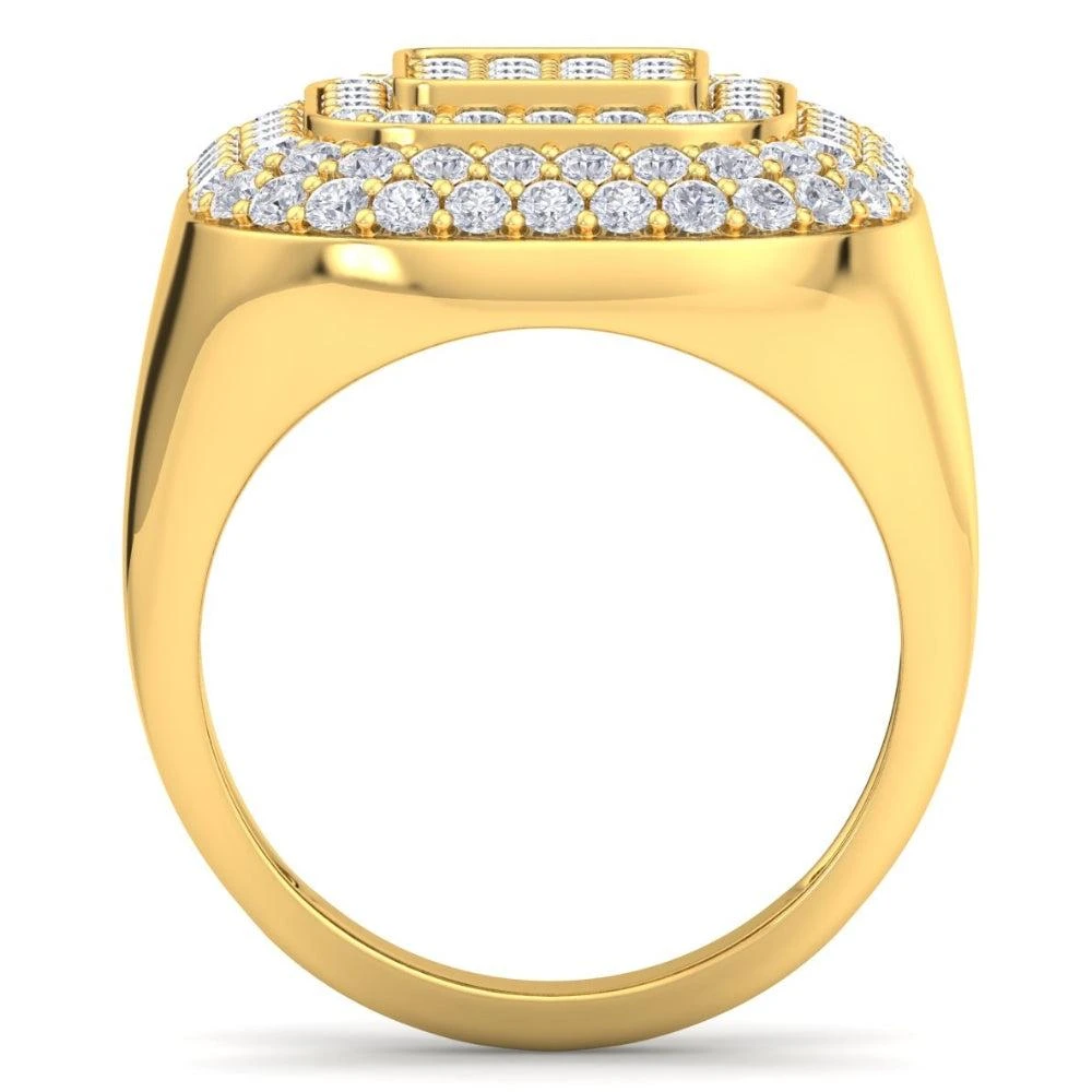 Pompeii3 3Ct Men's Diamond Ring Wide High Polished Anniversary Band White or Yellow Gold 3