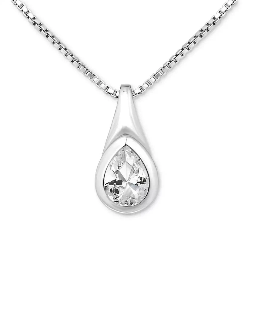 Giani Bernini Cubic Zirconia Pear-Shaped Pendant Necklace in Sterling Silver, 16" + 2" extender, Exclusively at Macy's 1