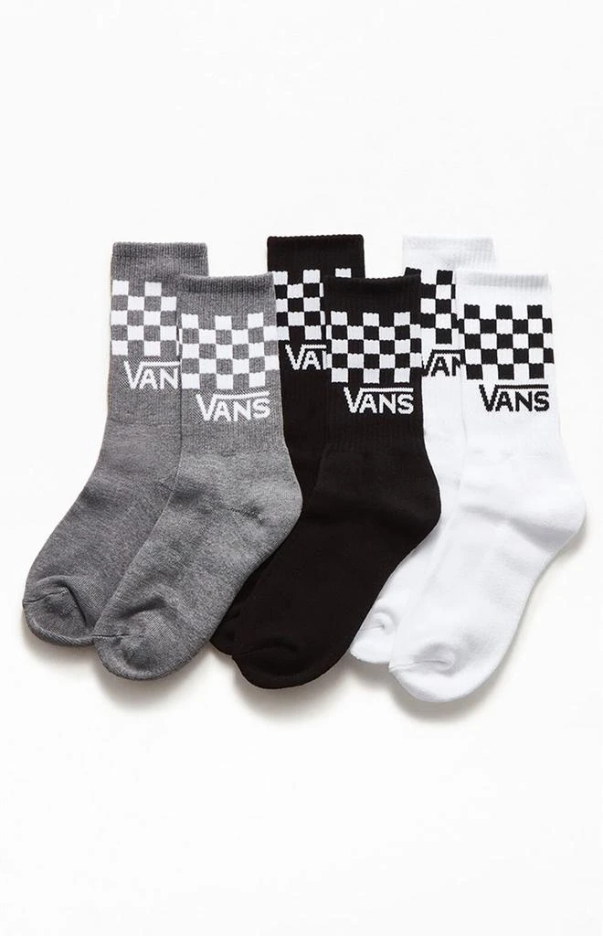 Vans Kids 3 Pack Classic Check Crew Socks