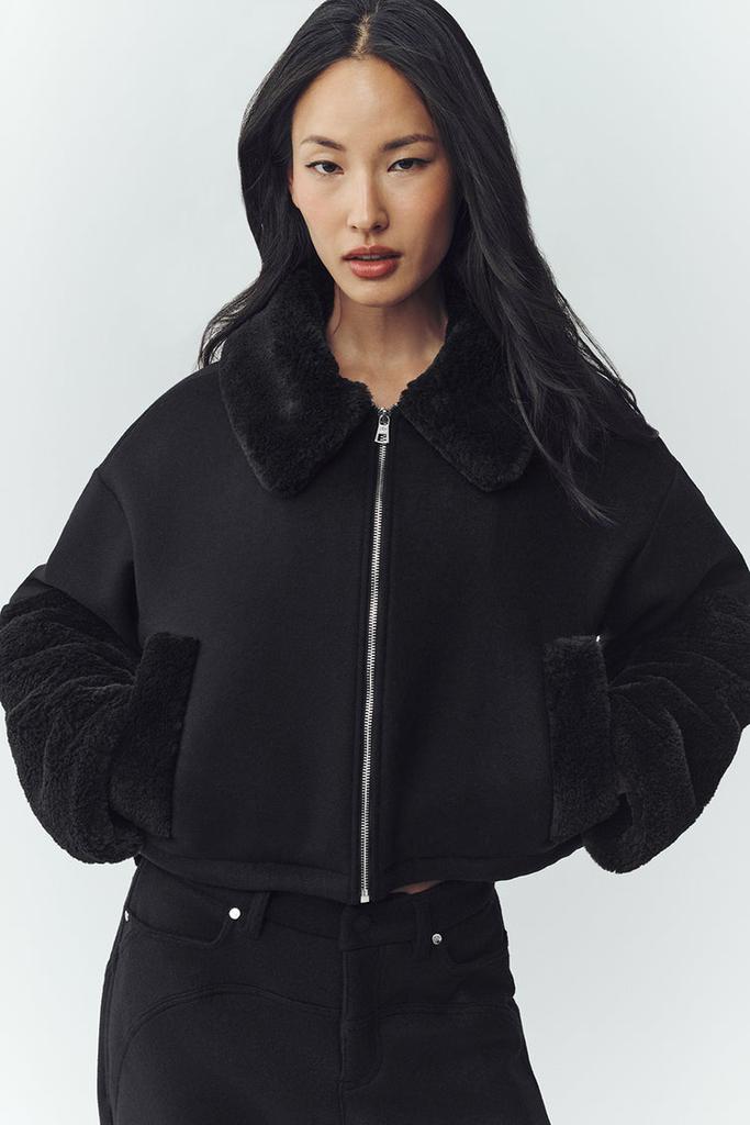 Alo Wool Blend Nightfall Bomber - Alpine Cocoa Heather