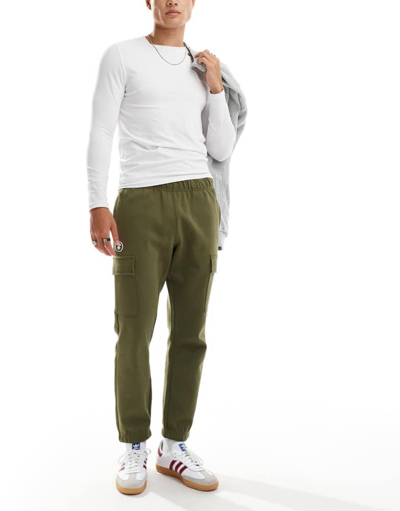 AAPE Aape By A Bathing Ape logo cargo cuffed joggers in khaki