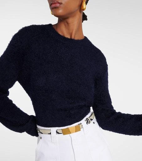 Khaite Axel Small snake-effect leather belt 4