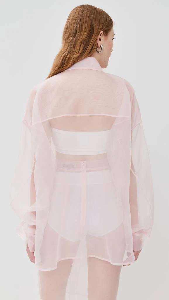 LaQuan Smith Oversized Silk Blouse 3