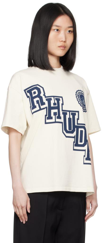 Rhude Off-White Collegiate Crest T-Shirt