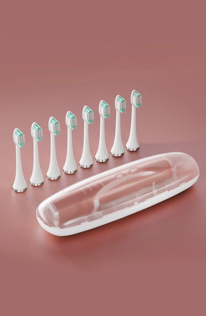 AQUASONIC VIBE Series Pink UltraSonic Whitening Toothbrush with 8 DuPont Brush Heads & Travel Case 5