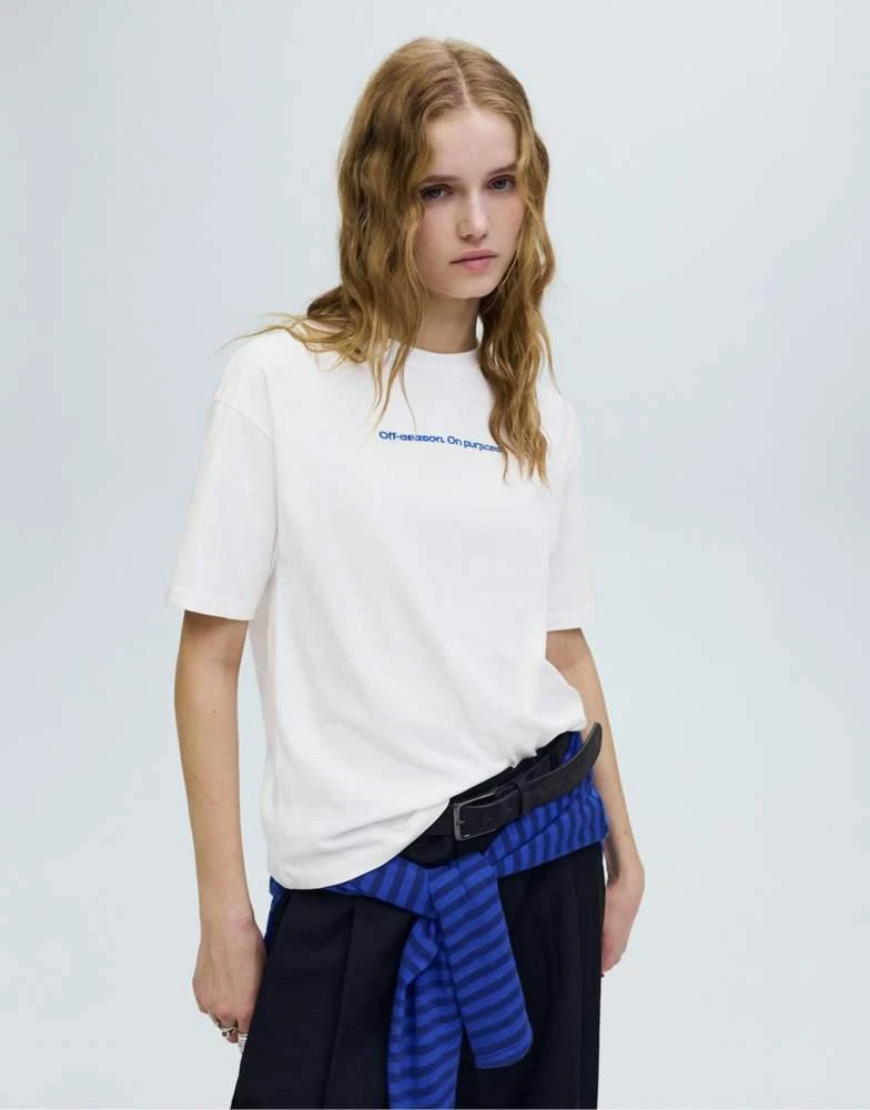 Pull&Bear Pull&Bear Off-season graphic t-shirt in ice