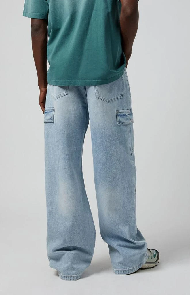 PacSun Blake Extreme Baggy Jeans Cargo Light Blue 4