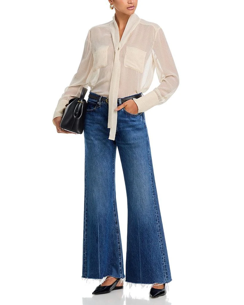 FRAME The Silk Polka Dot Modern Tie Blouse 2