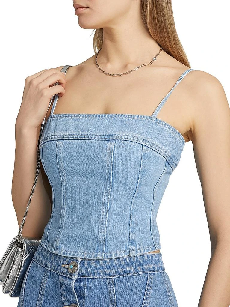 L
Agence Arlin Seamed Denim Top 6