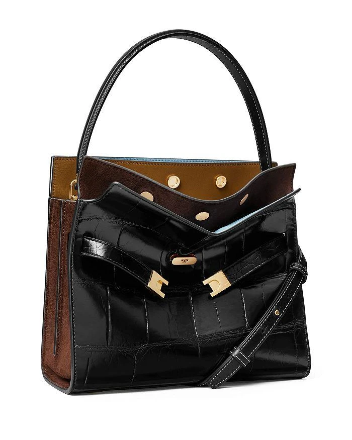 Tory Burch Lee Radziwill Croc Embossed Double Bag 4