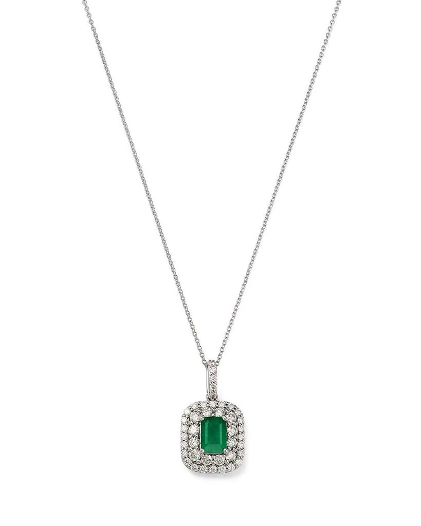 Bloomingdale
s Fine Collection Emerald 
Diamond Pendant Necklace in 14K White Gold, 18" 1