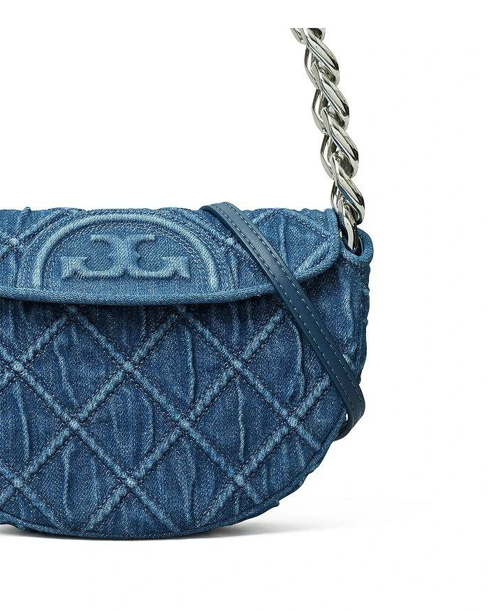 Tory Burch Mini Fleming Soft Denim Crescent Bag   6