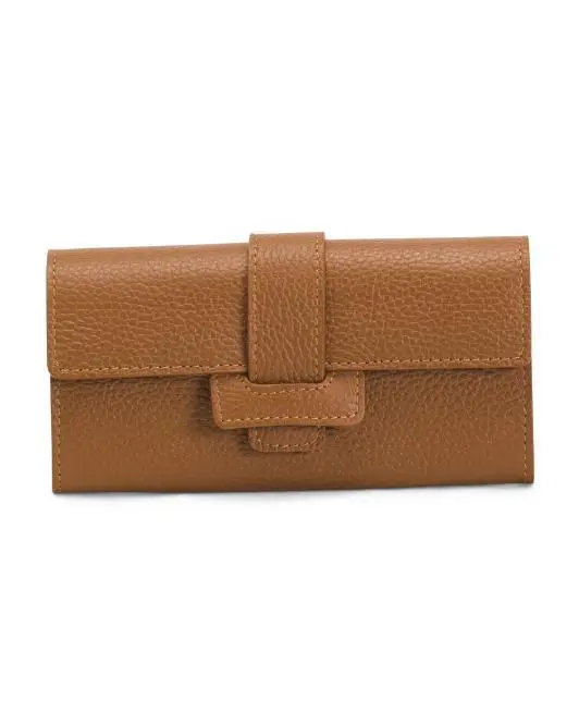 ISADORA Made In Italy Leather Half Flap Tab Wallet