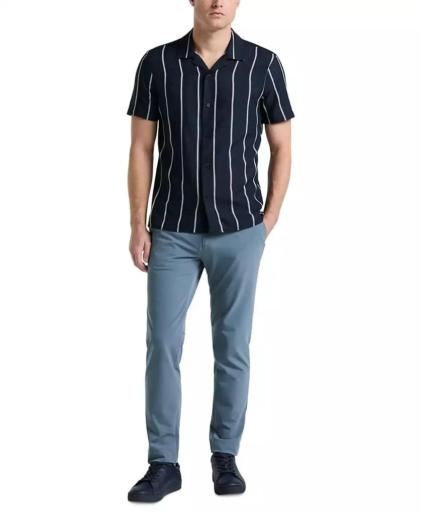 Perry Ellis Men
s Short Sleeve Striped Button-Front Camp Shirt 2
