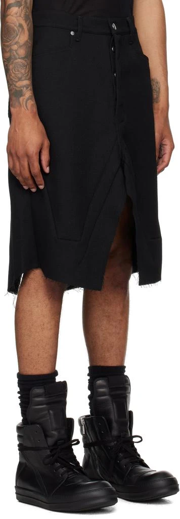 Rick Owens Black Concordians Slivered Midi Skirt 2