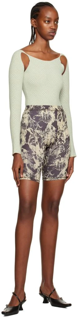 RUI Blue & Beige Cutout Bodysuit 5
