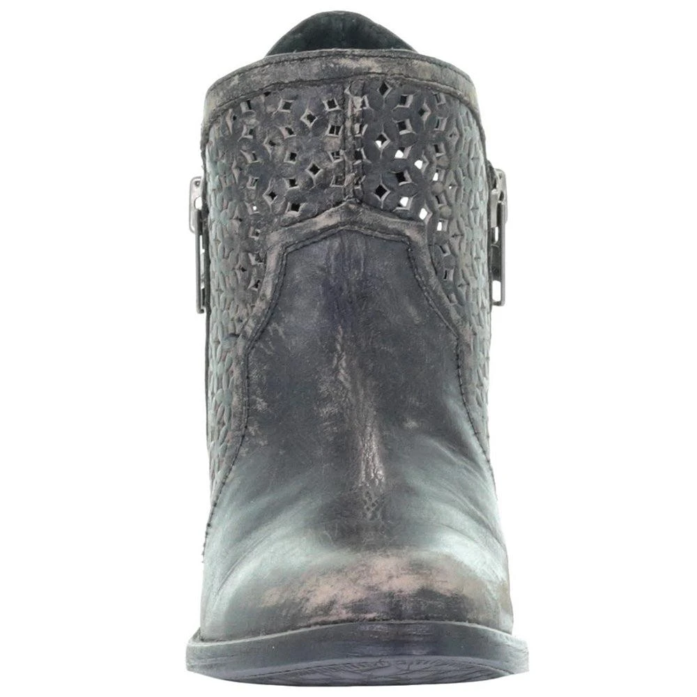 Circle G by Corral Hand Cut Zippered Round Toe Cowboy Booties 5